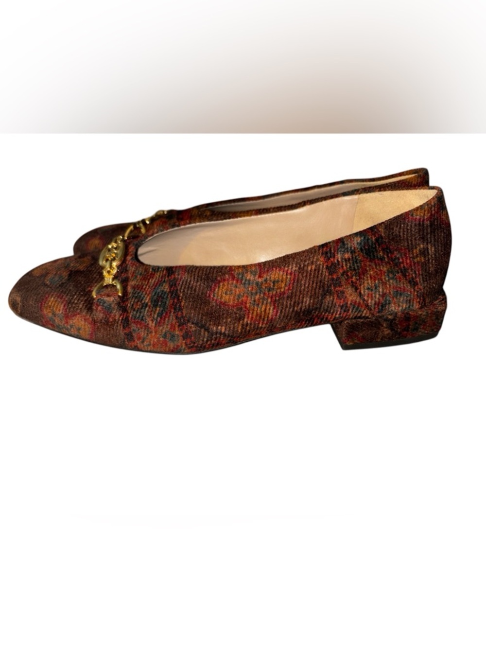 Sam Edelman Kimmi square toe ballet flats with gold detail, like new condition